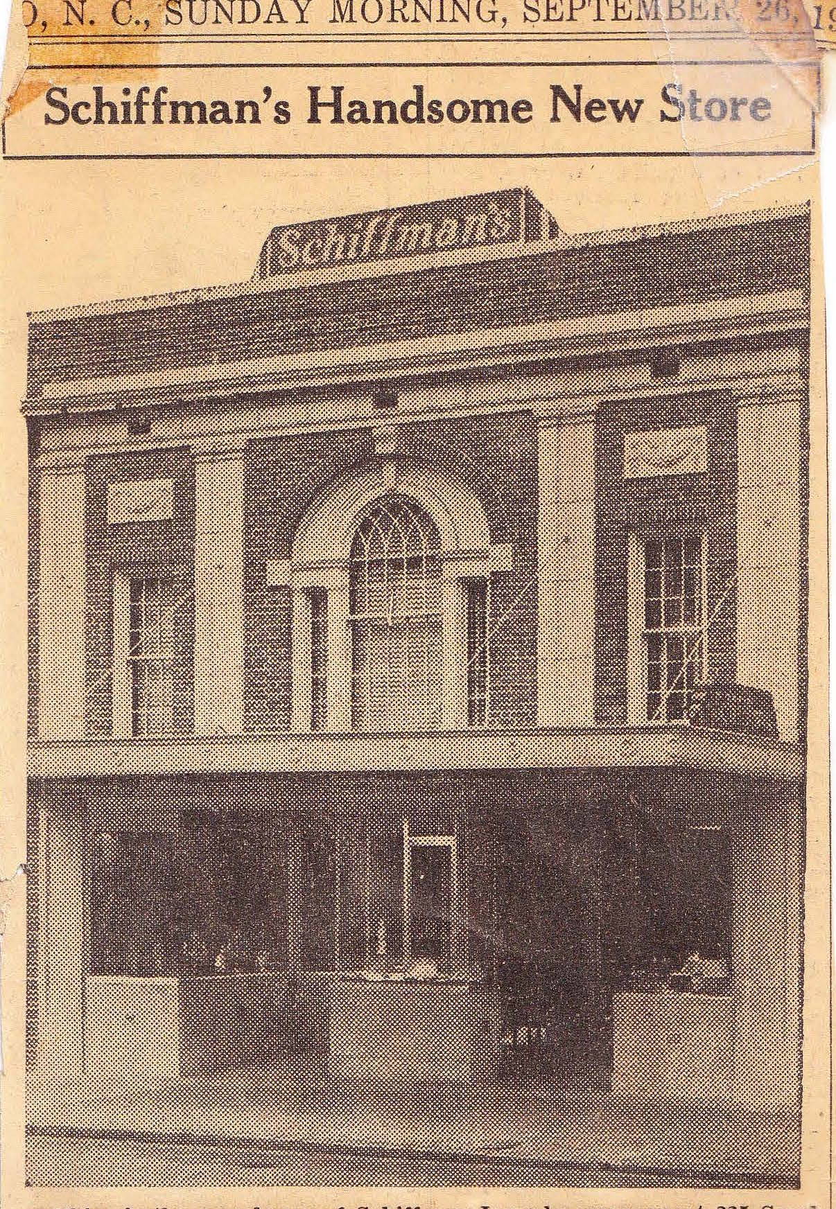 Schiffman's on Elm Street in 1937