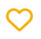 Yellow heart icon on a white background.