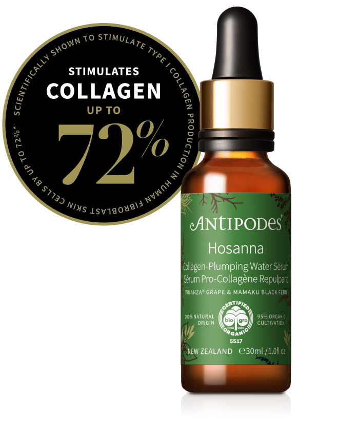 Hosanna stimulates collagen up to 72%.