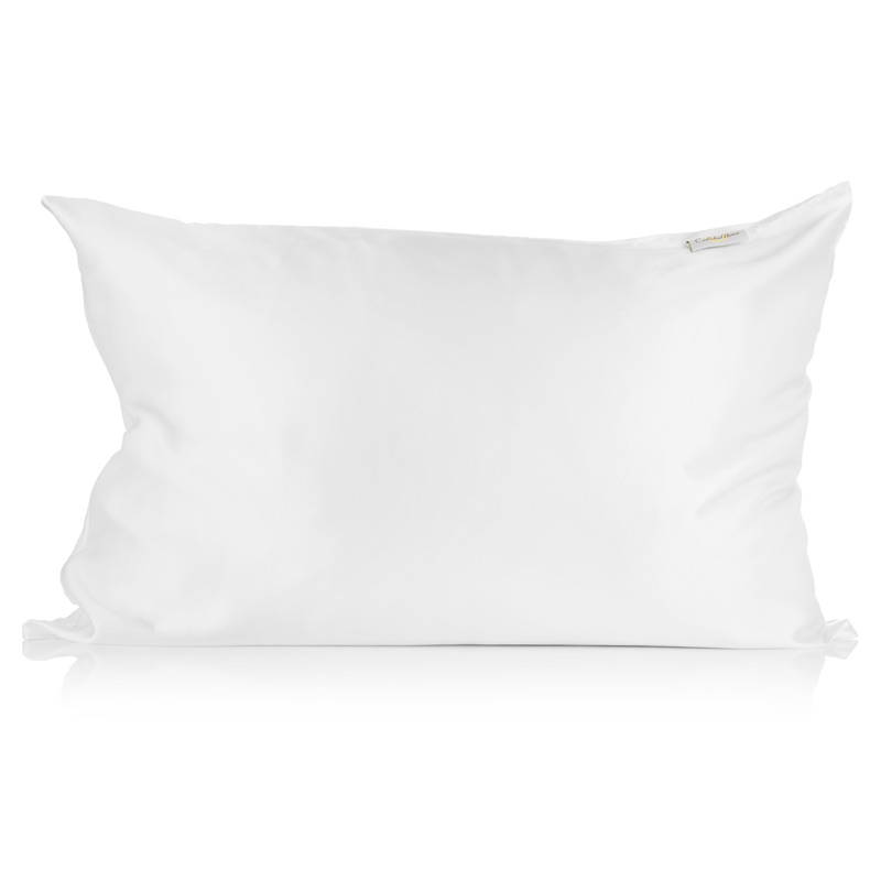 a white silk pillowcase