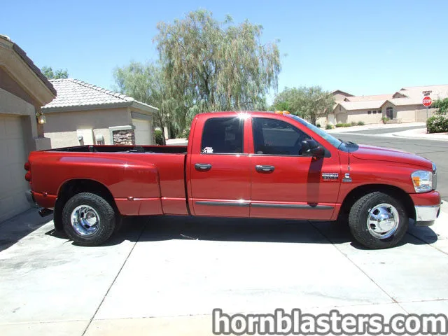 Shocker XL train horns component placement on Scott's 2007 Dodge Ram 3500 photo 2
