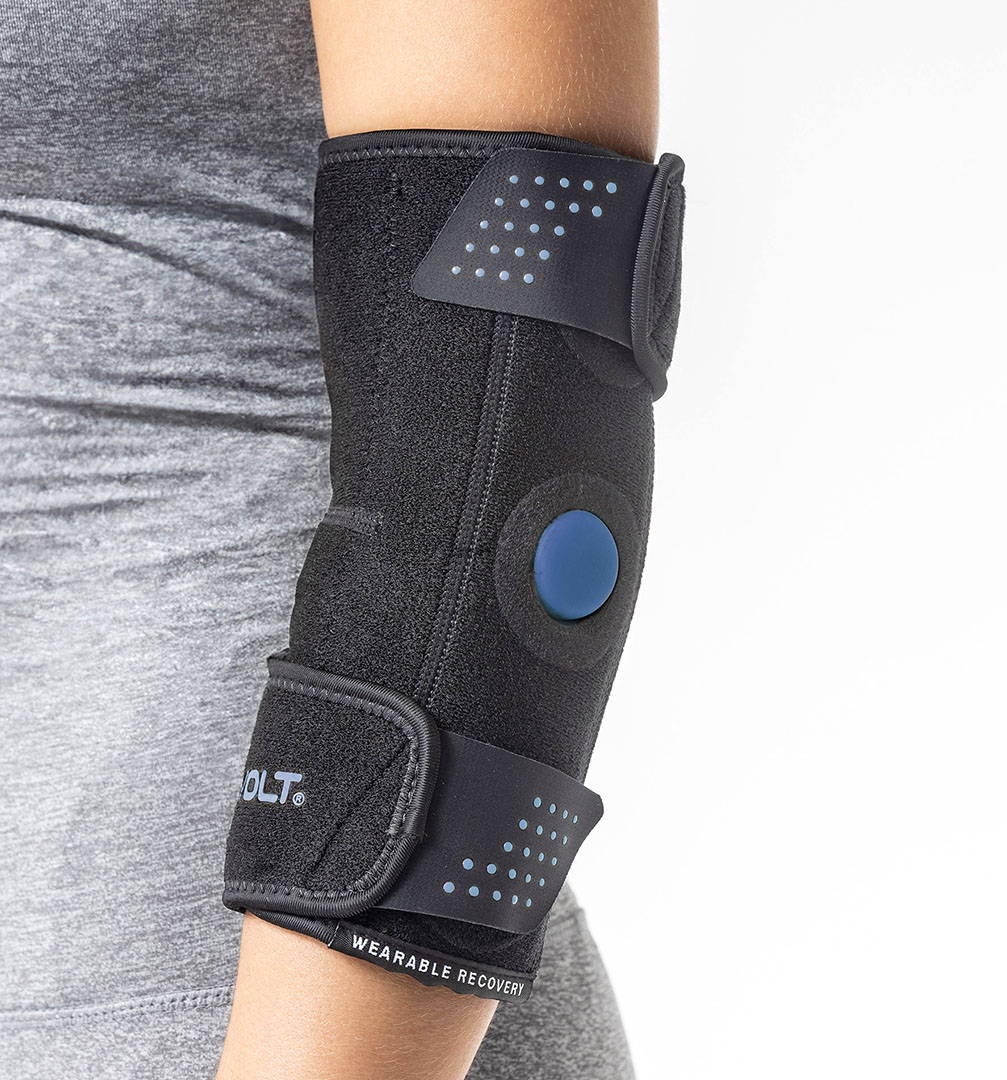 Myovolt Focal Vibration Therapy device treats muscle spasticity in arms.