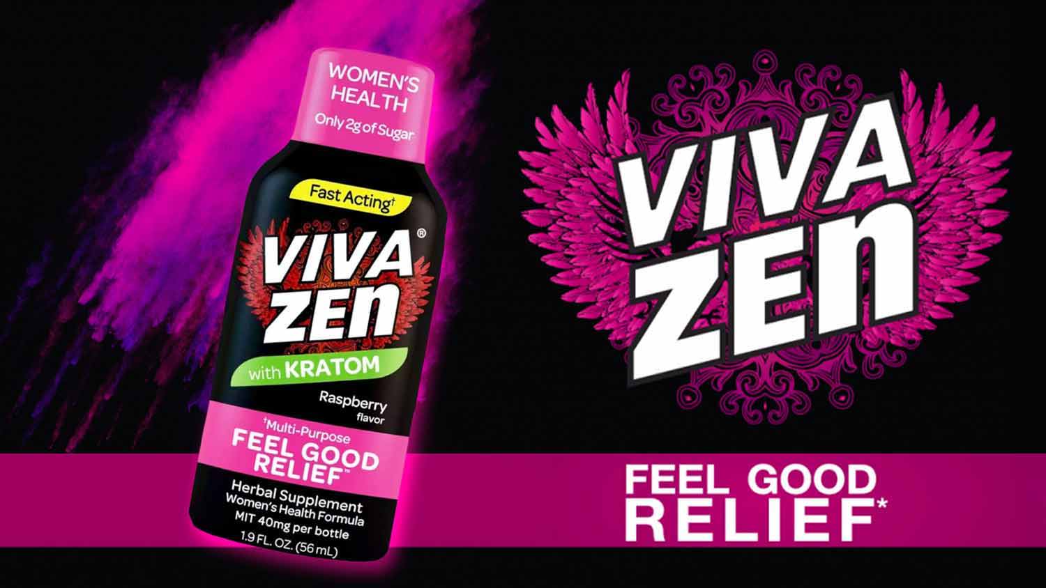 Viva Zen Kratom Extract Shot Women's Health Raspberry Flavor