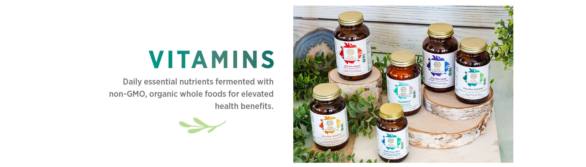 Vitamins: Daily essential nutrients fermented with non-GMO, organic whole foods for elevated health benefits.