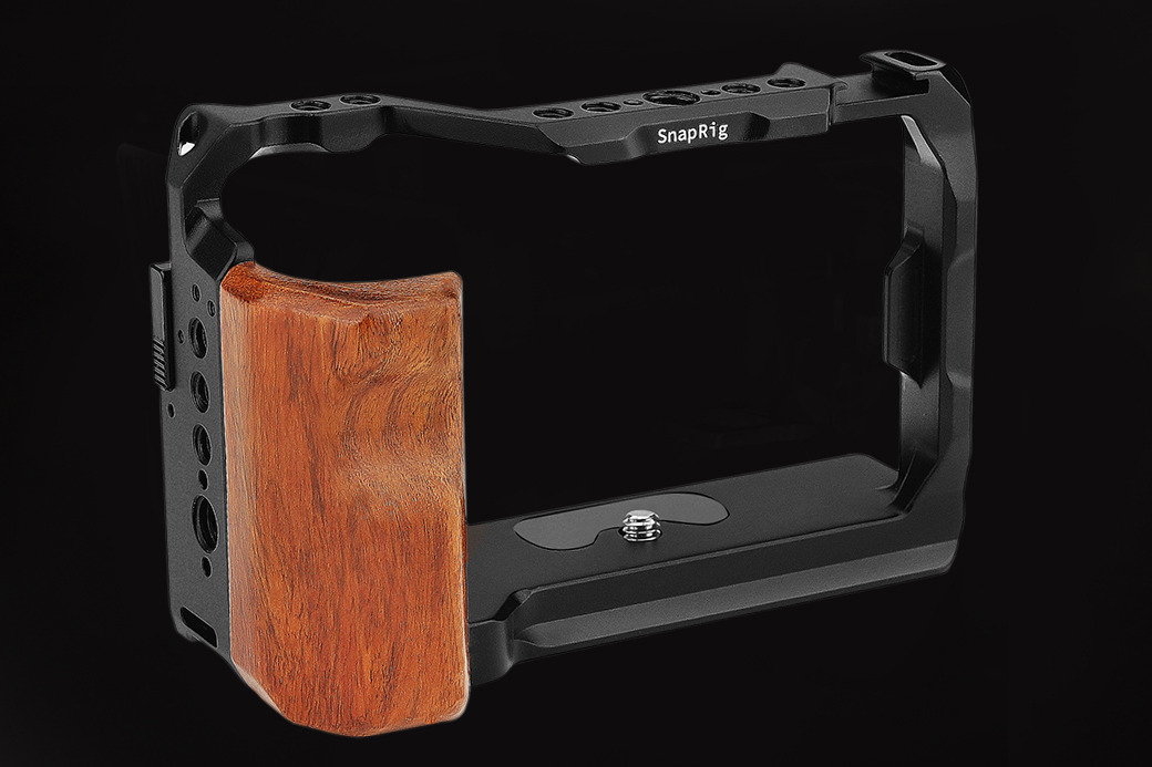 Proaim SnapRig Camera Cage with Wooden Side Handle for Sony A7C. CG262