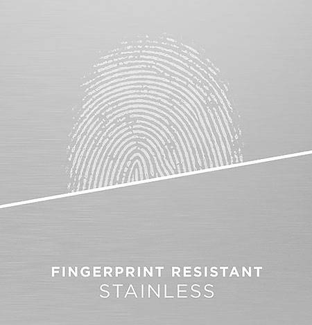 Icon for fingerprint resistant stainless
