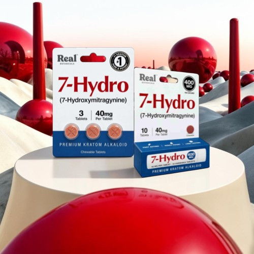 Two packages of 7-Hydro supplements on a colorful background.