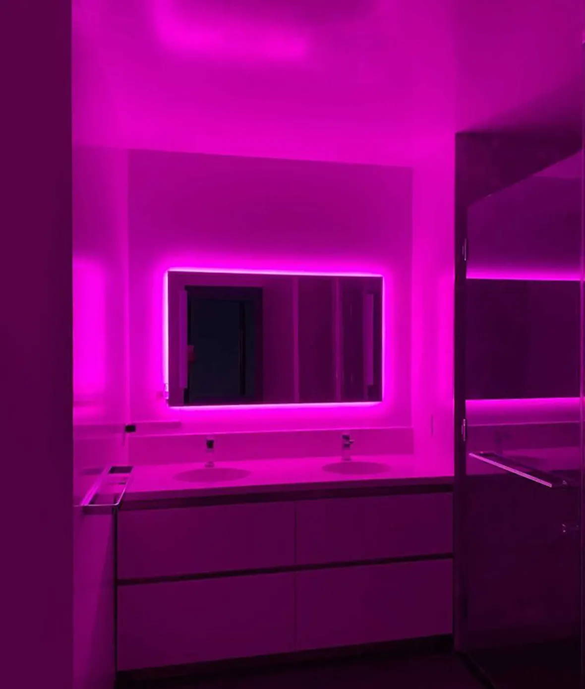 Beautiful RGB backlighting for bathroom mirrors