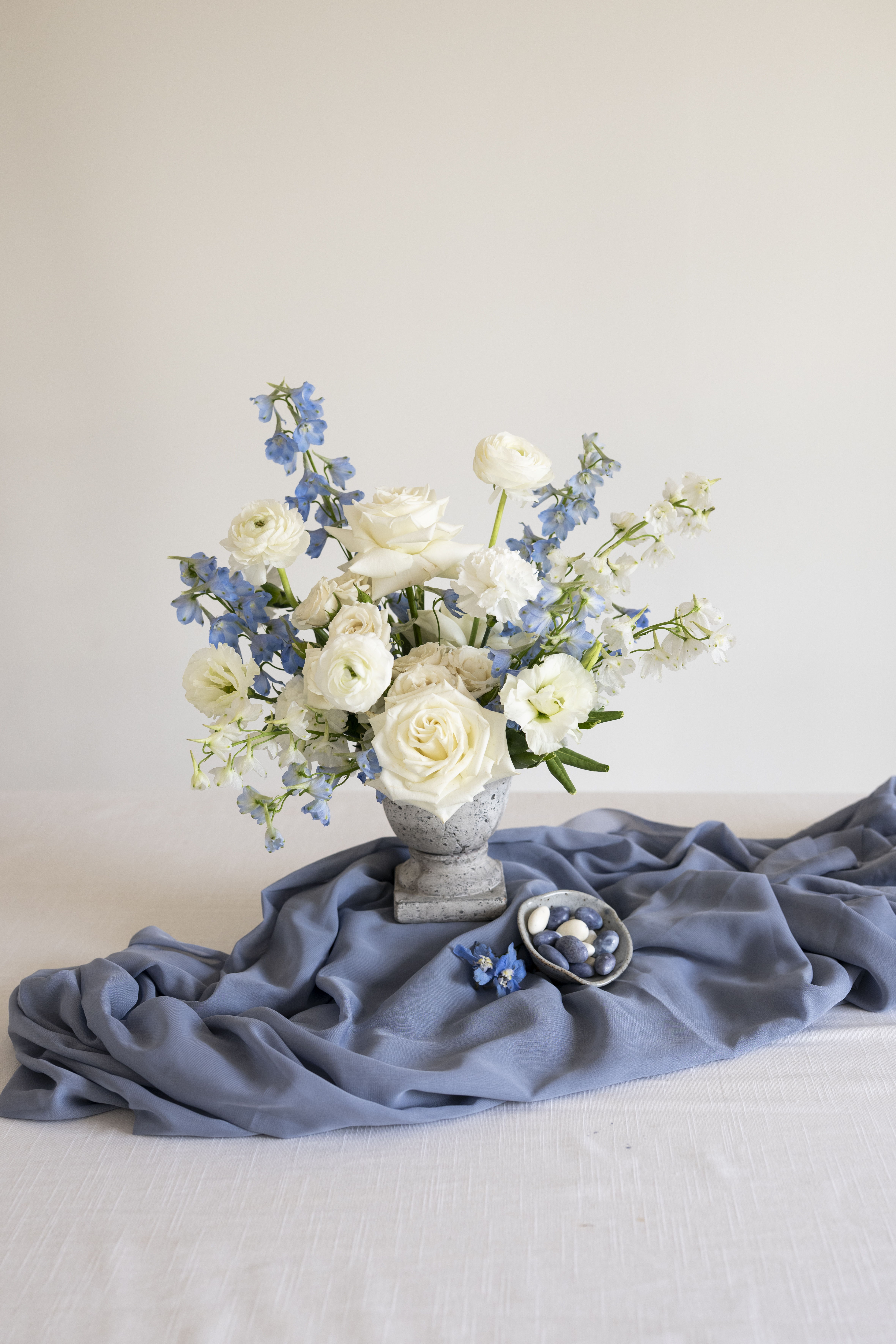 french blue compote centerpiece