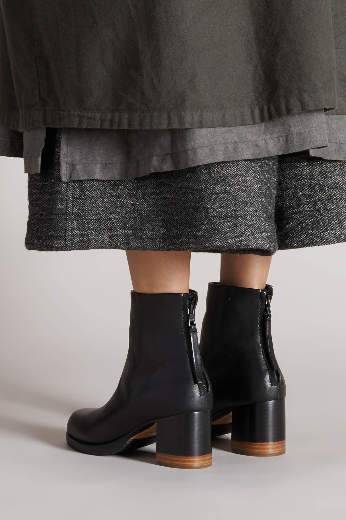 Bi Color Heel Boot in Black