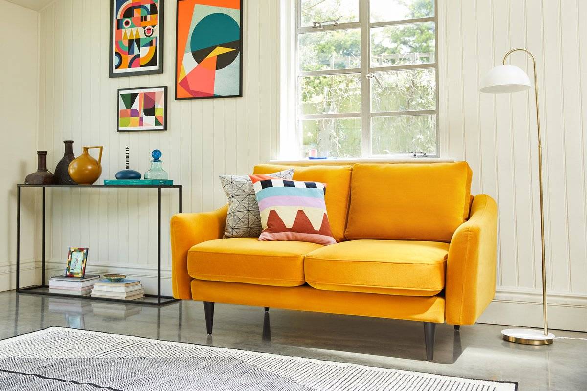 Mustard Velvet Sofa