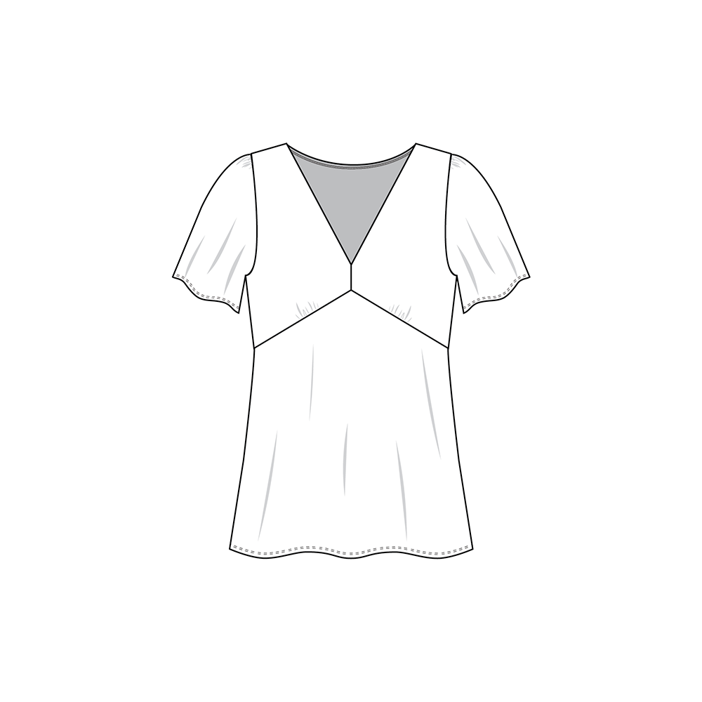 Mockup of Miik design contest submission of a blouse