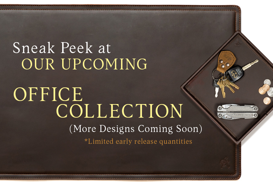 Sneak peek at upcoming office collection with various items displayed.