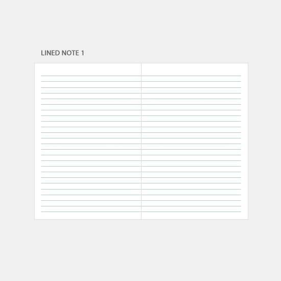 Lined note 1 - 3AL 2020 Lace bookmark dated weekly diary planner