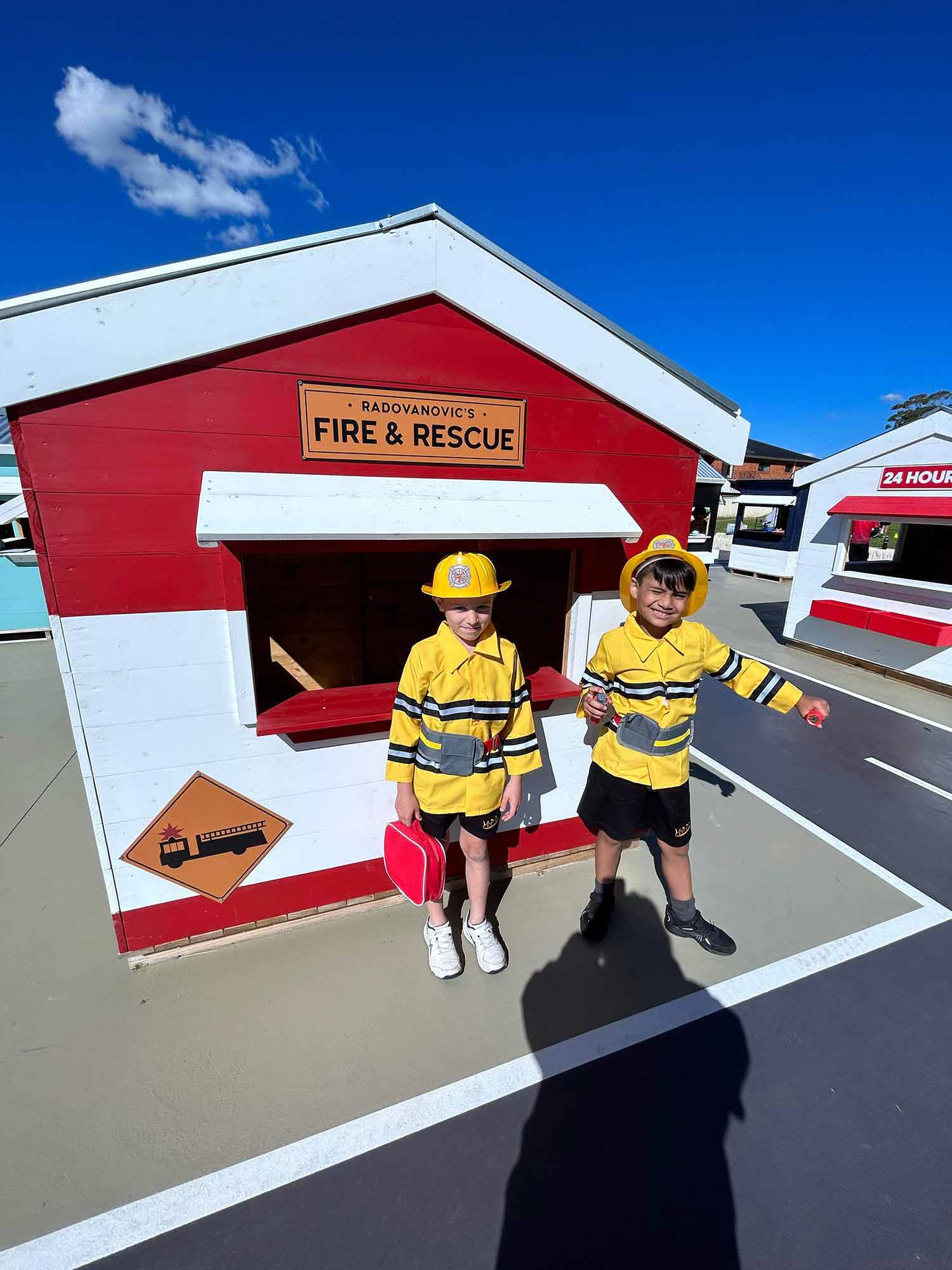 Primary School Fire Station Wooden Cubby House