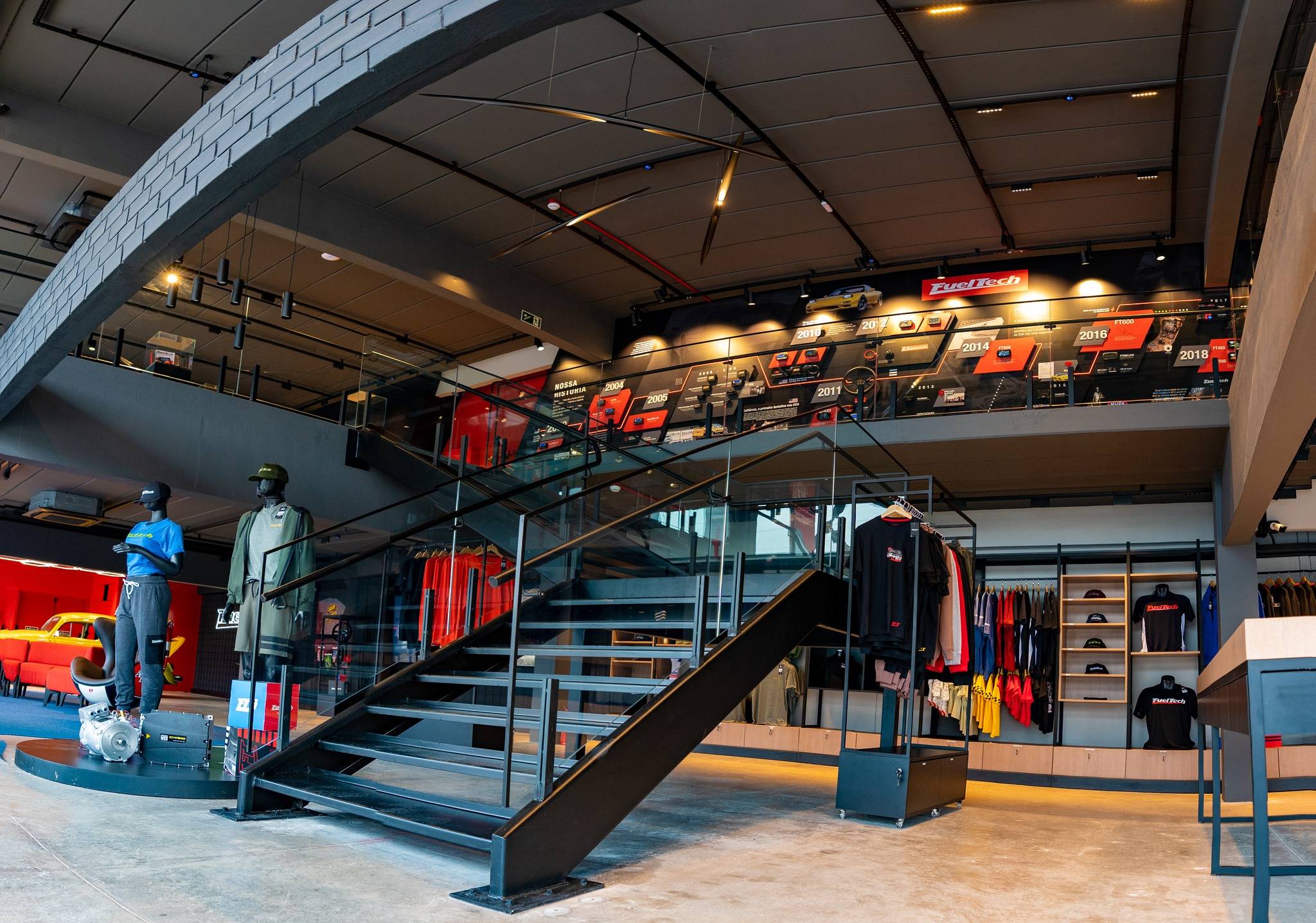 Inside the main entrance of the FT STORE and History of FuelTech museum at our new headquarters. 