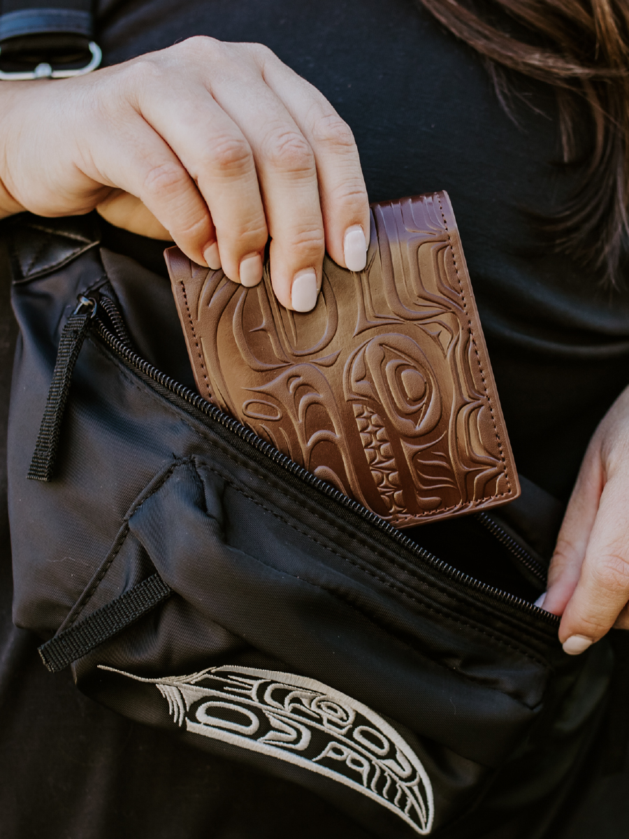 Spirit Wolf Leather Embossed Wallet by Paul Windsor