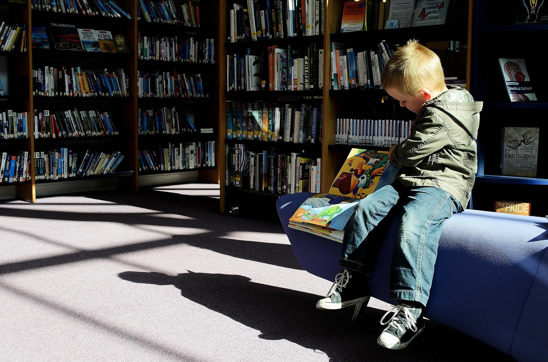Extended family reading together