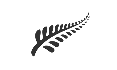 Stylized fern leaf silhouette on a black background.