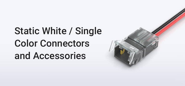 single color solderless connectors for LED strip lights