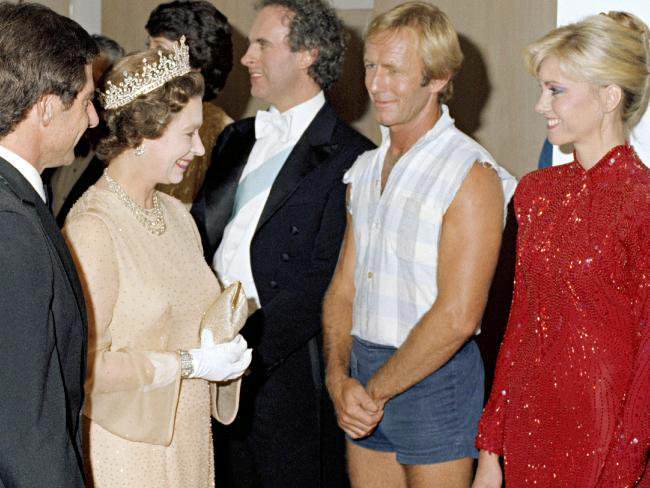 Paul Hogan dressed inappropriately for meeting Queen Elizabeth in 1980