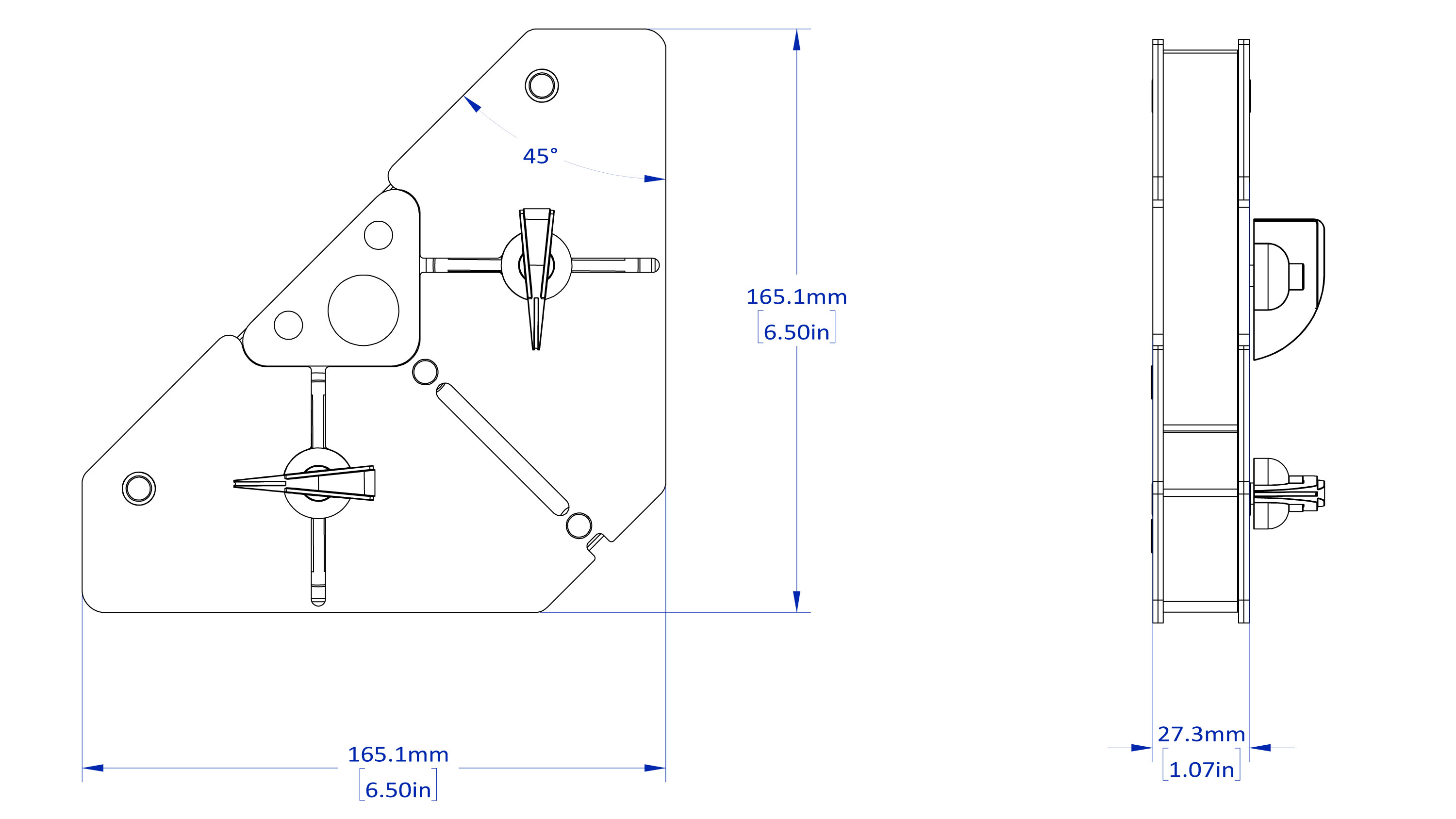Technical drawing of a mechanical part with dimensions indicated.