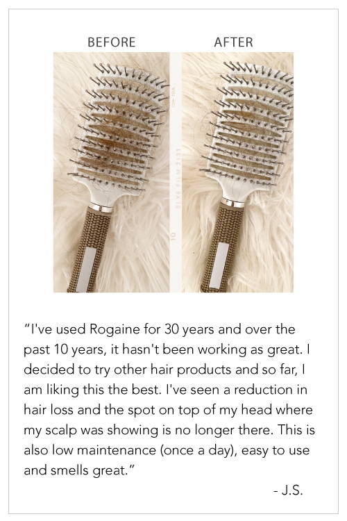 Image of before and after brushes with hair