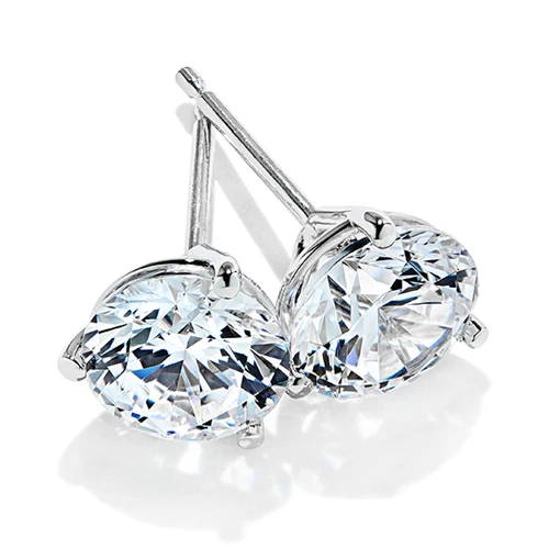round cut lab grown diamond martini stud earrings