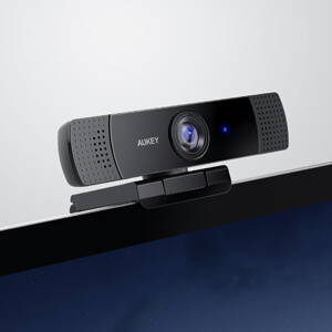Compatible con Windows Enfoque Manual y Ajuste de Luz Automático AUKEY Webcam 2K HD con Micrófono Mac y Android Cámara Web para Video Chat y grabación 