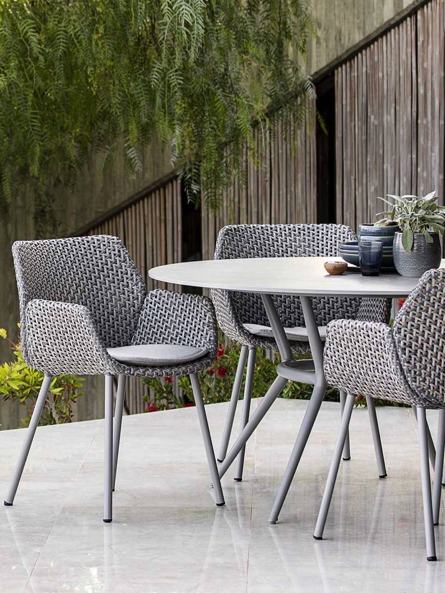 chic grey garden dining set