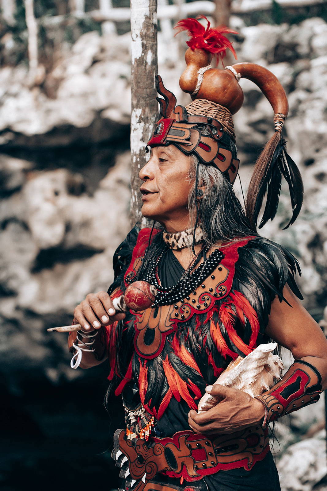 Shaman leading the wedding ceremony