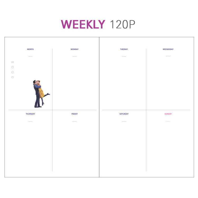 Weekly plan - Wanna This Omnibus dateless weekly diary planner