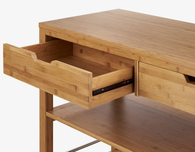 open drawer of the kitchen island