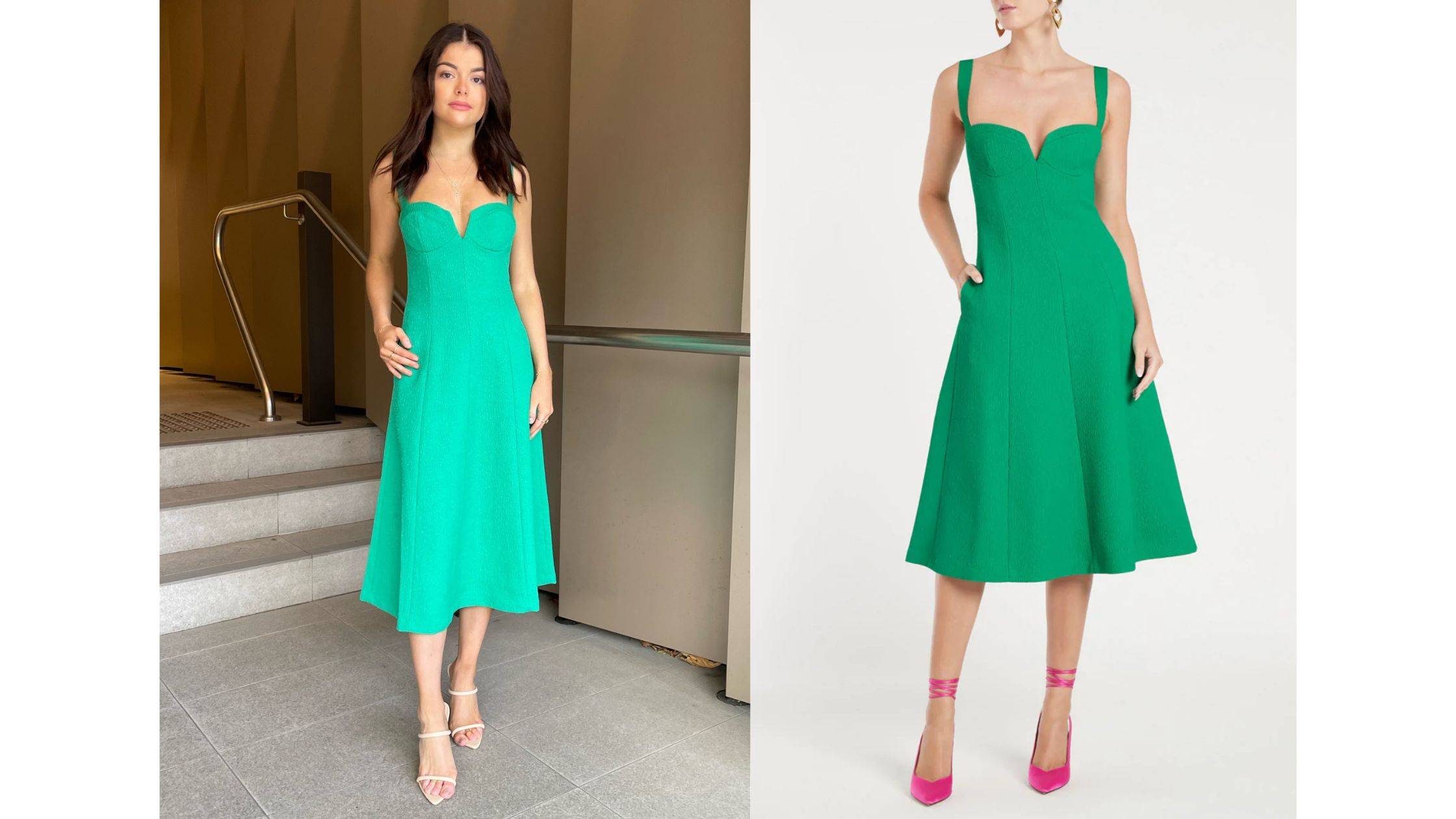 what colour shoes with green dress