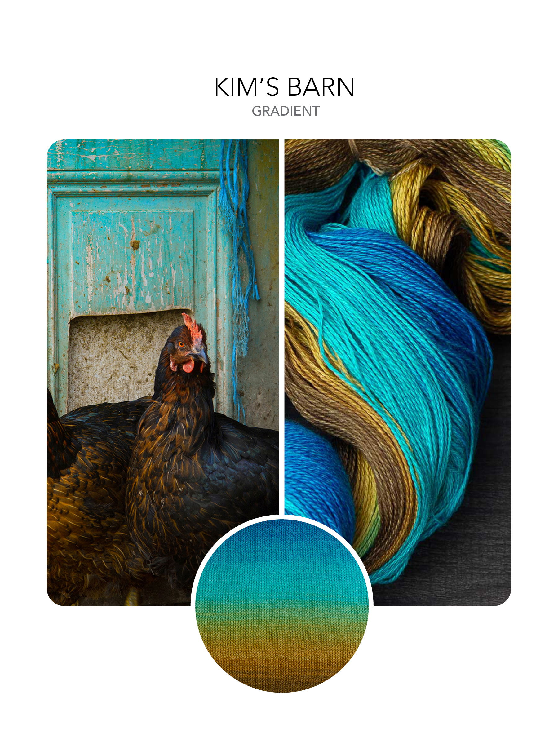 Teal to brown gold gradient yarn