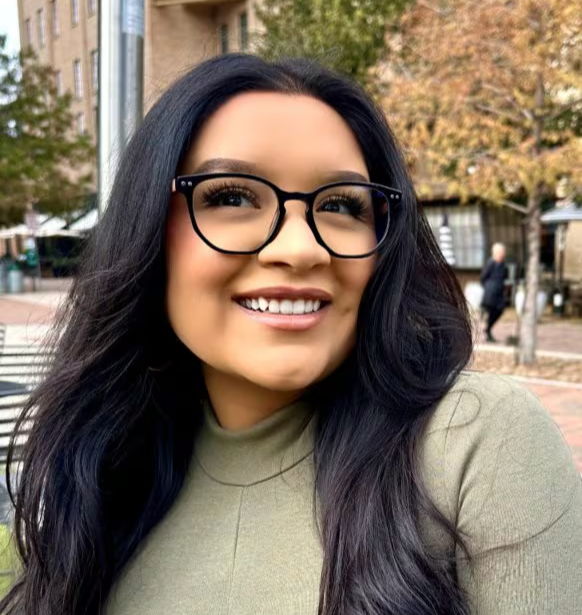 asian woman wearing Faith Black cat eye Low Bridge glasses