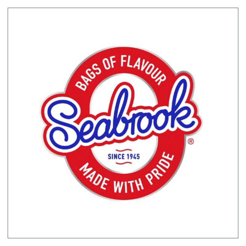 Seabrook Since 1945 Bags Of Falvour Made With Pride Logo