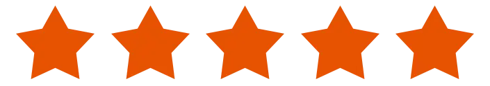 Five orange stars in a row, indicating a high rating.