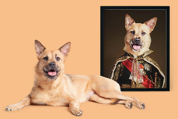 victorian colonial dog art on framed prints 