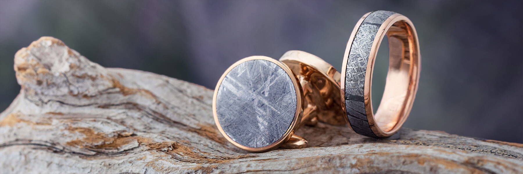 Rose Gold Meteorite Jewelry