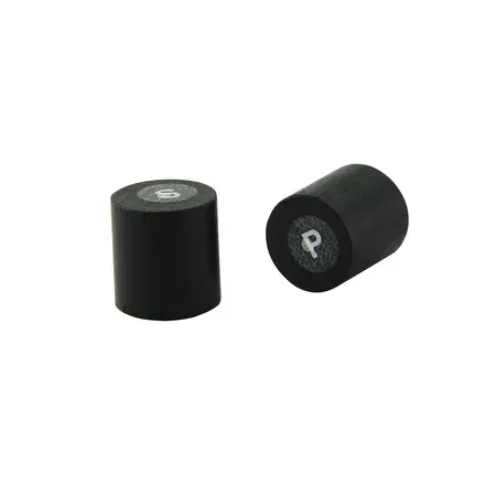A black bamboo set of salt and pepper shakers