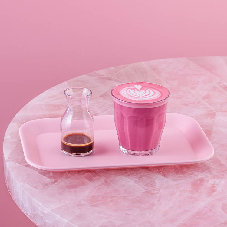 Rose pink Spanish Latte coffee