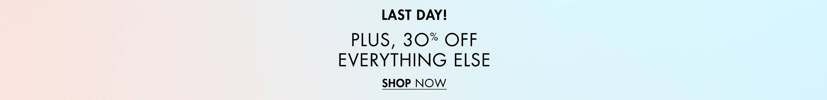 Plus 30% Off Everything Else