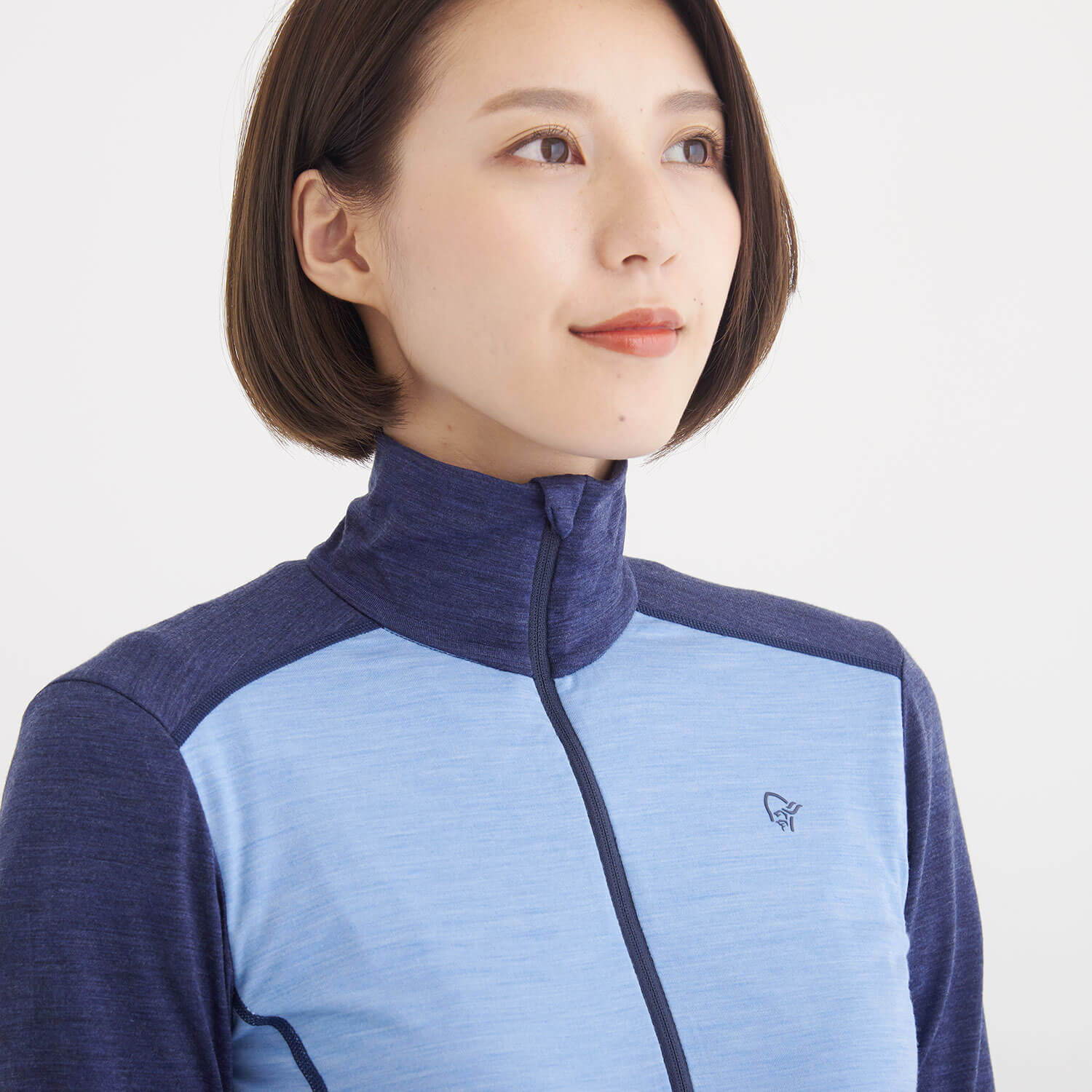 NORRONA（ノローナ）/イコライザー メリノジップネック/ブルー/WOMENS