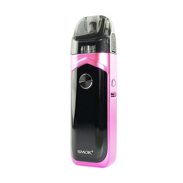 A pink and black vape device with a sleek design.
