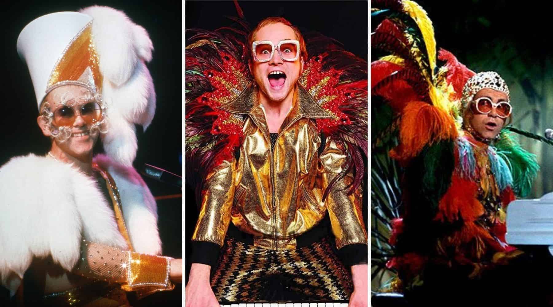 Costumes de scène et lunettes de soleil d'Elton John