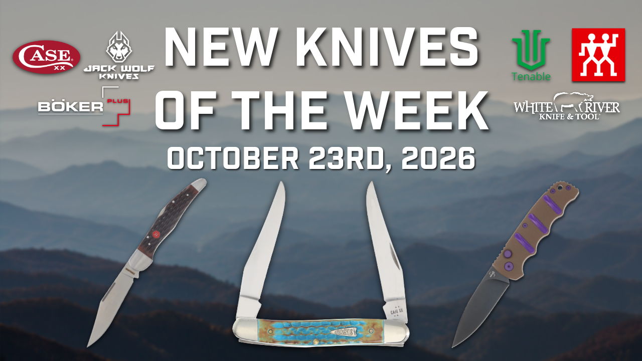 New knives of the week, October 23rd, 2026, featuring various knife designs.