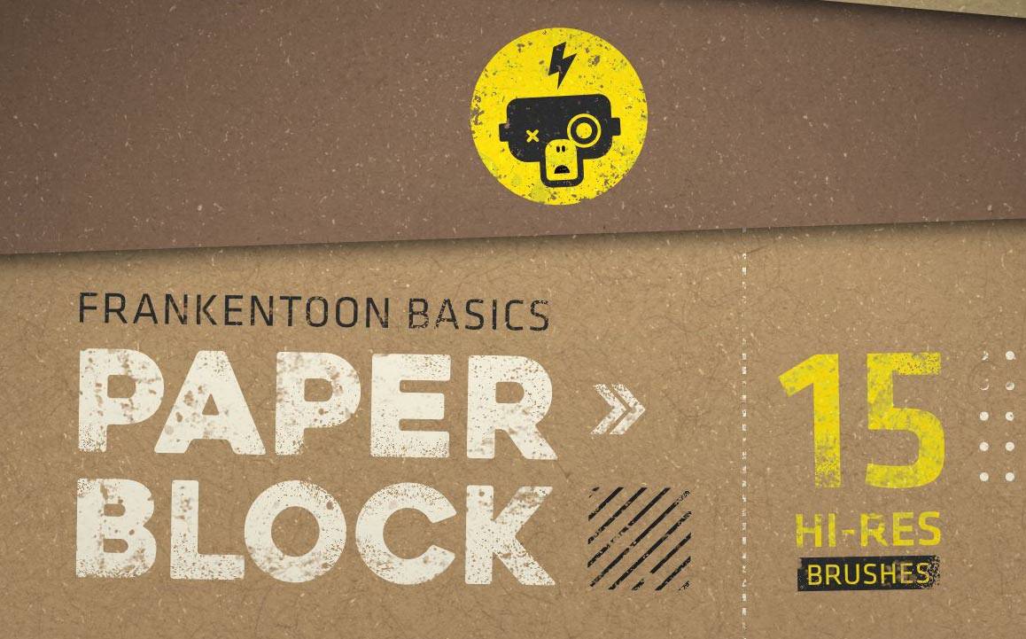 Paper Block 15 hi-res brushes for Procreate by Frankentoon Basics