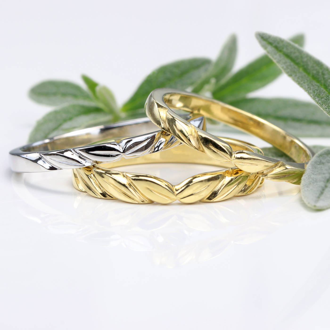 Leaf Wedding Rings