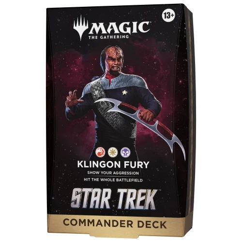 Magic: The Gathering Star Trek Klingon Fury Commander Deck packaging.